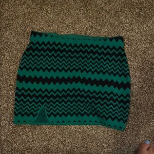 Urban Outfitters Black and Green Mini Pencil Skirt